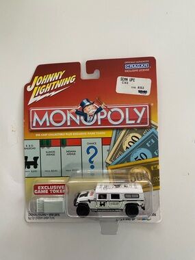 Johnny Lightning Monopoly Die-Cast White Van with Exclusive Game Token